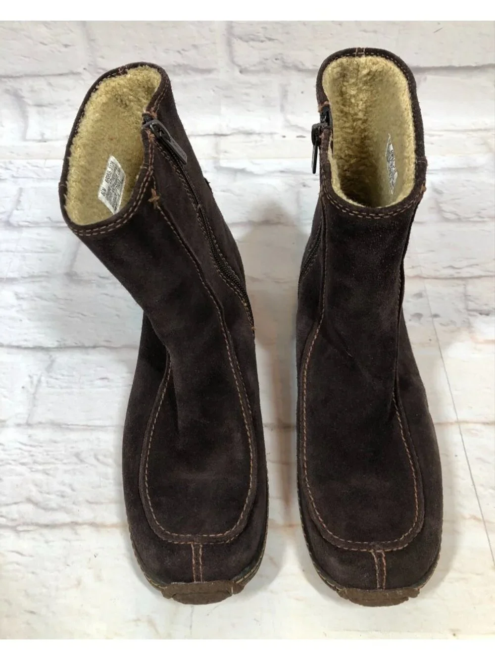 Timberland Womens Size 8.5 69365 Brown Suede Winter Boots Zipper Round Toe
